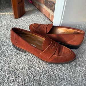 Etienne Aigner Christine Vintage Brown Penny Loafers Suede Tobacco 9